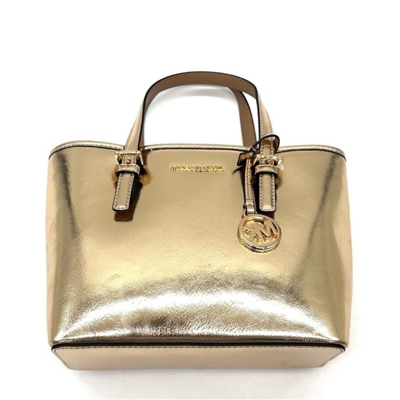 Michael Kors Jet Set Travel XS TZ Tote Bag Gold - Picture 6 of 12
